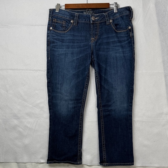 Silver Aiko Mid Rise Capri Blue Jeans Women's Size 31/22 Minimalist, Everyday - Picture 1 of 7
